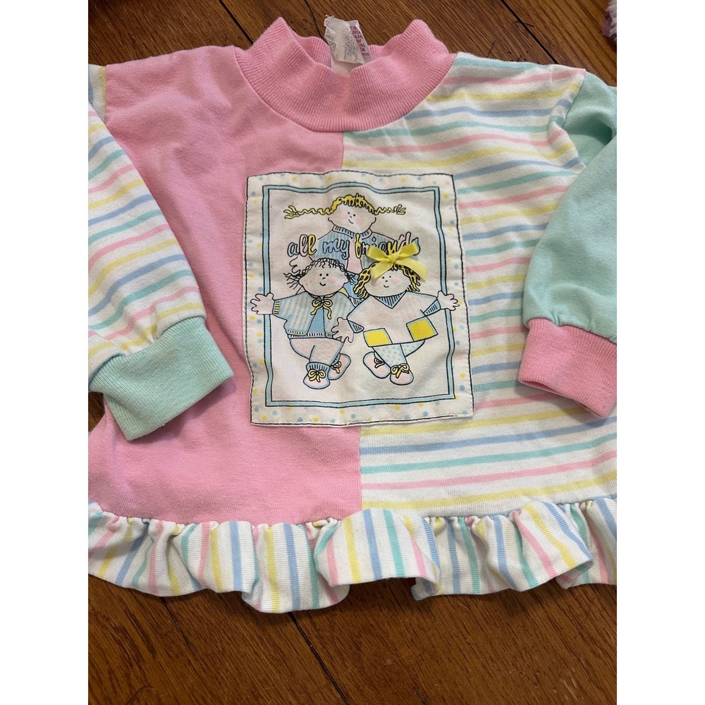 vtg buster brown striped‎ shirt with children 3T